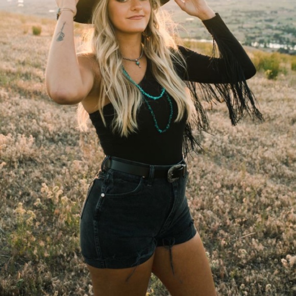 Western Boho Cold Shoulder Top - Picture 3 of 4